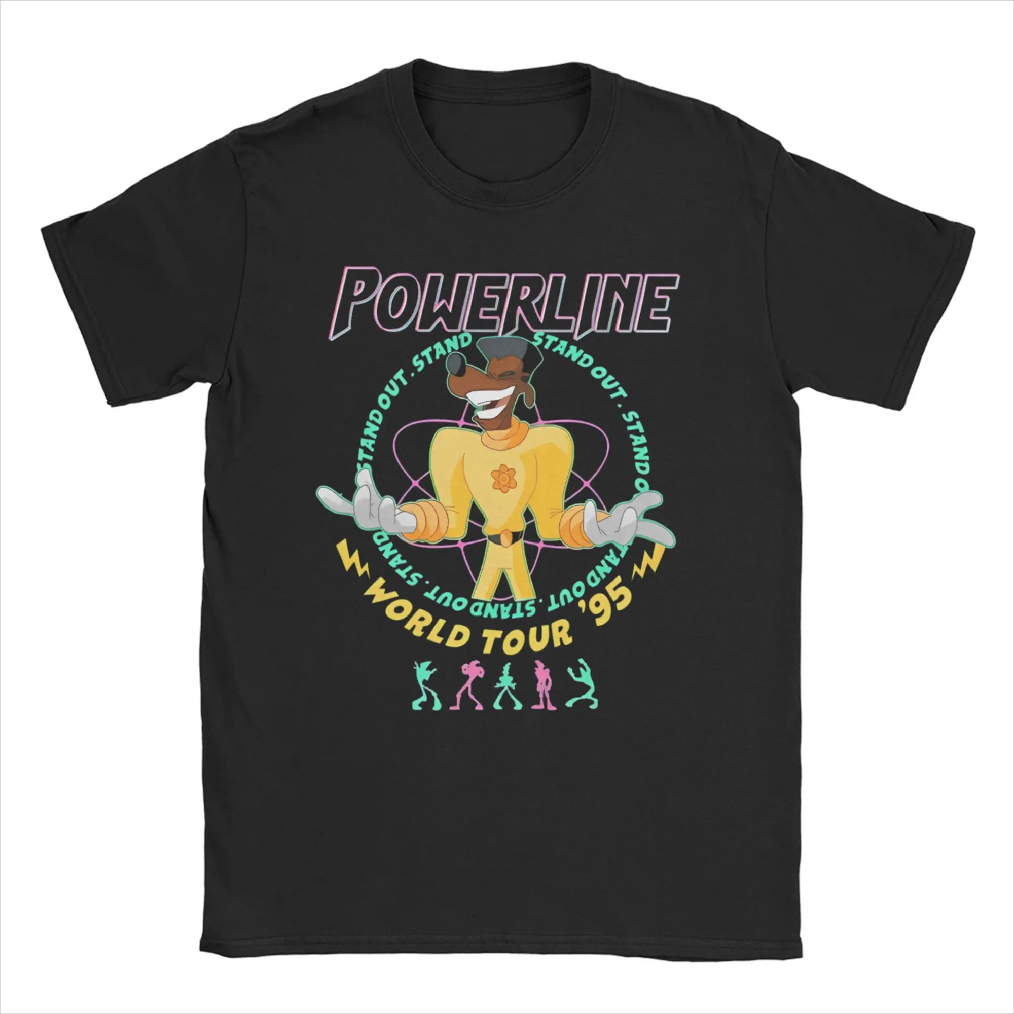 

Powerline A Goofy Movie Stand Out World Tour 1995 T-Shirts for Men Women Cartoon 90s Pure Cotton Tee Shirt T Shirts Printed Tops