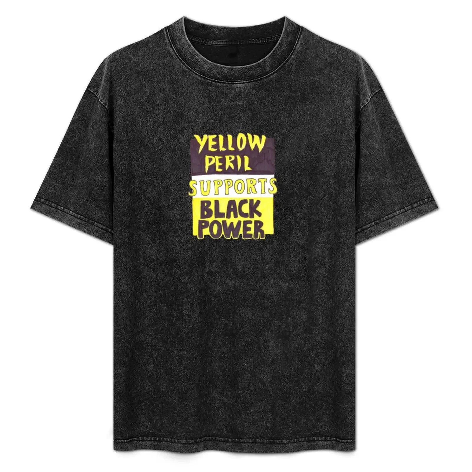 

Yellow Peril Supports Black Power T-Shirt designer shirts oversize t-shirts man graphic shirts heavyweight t shirts for men