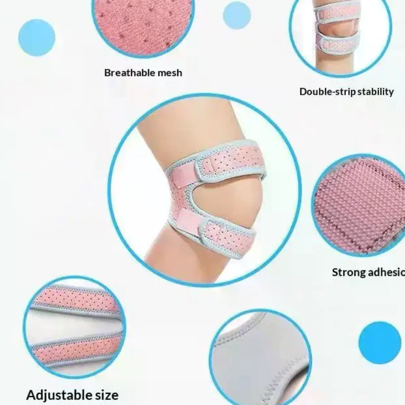 Suporte de Joelho Acolchoado de Silicone com Alça Dupla Ajustável Antiderrapante e Malha Respirável para Tênis e Corrida (Masculino e Feminino)