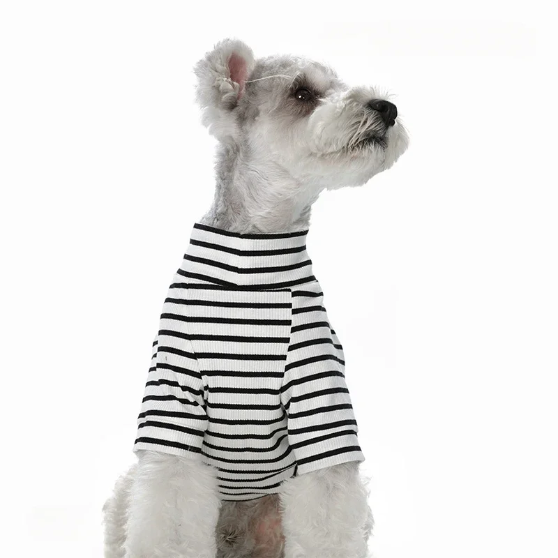 Autumn and Winter Pet Clothes Pure Cotton T-shirts for Small Dogs and Cats Anti-hair Loss Thin Bottoming Shirts Pet Supplies