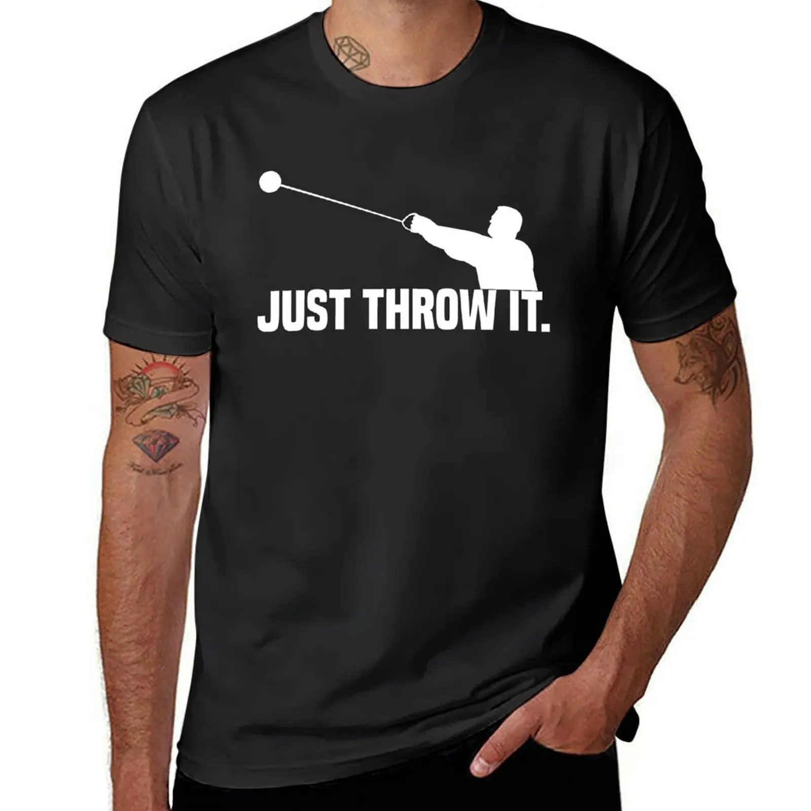 

Cool Saying Just Throw it Hammer Throw Ball Hammer Throwing T-Shirt cute clothes street wear baggy shirts mens plain t shirts