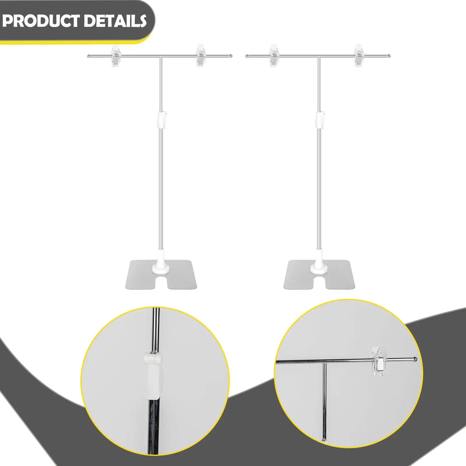 2 قطعة T تسجيل حامل ملصق قابل للتعديل الصلب لمعرض تجارة المطاعم