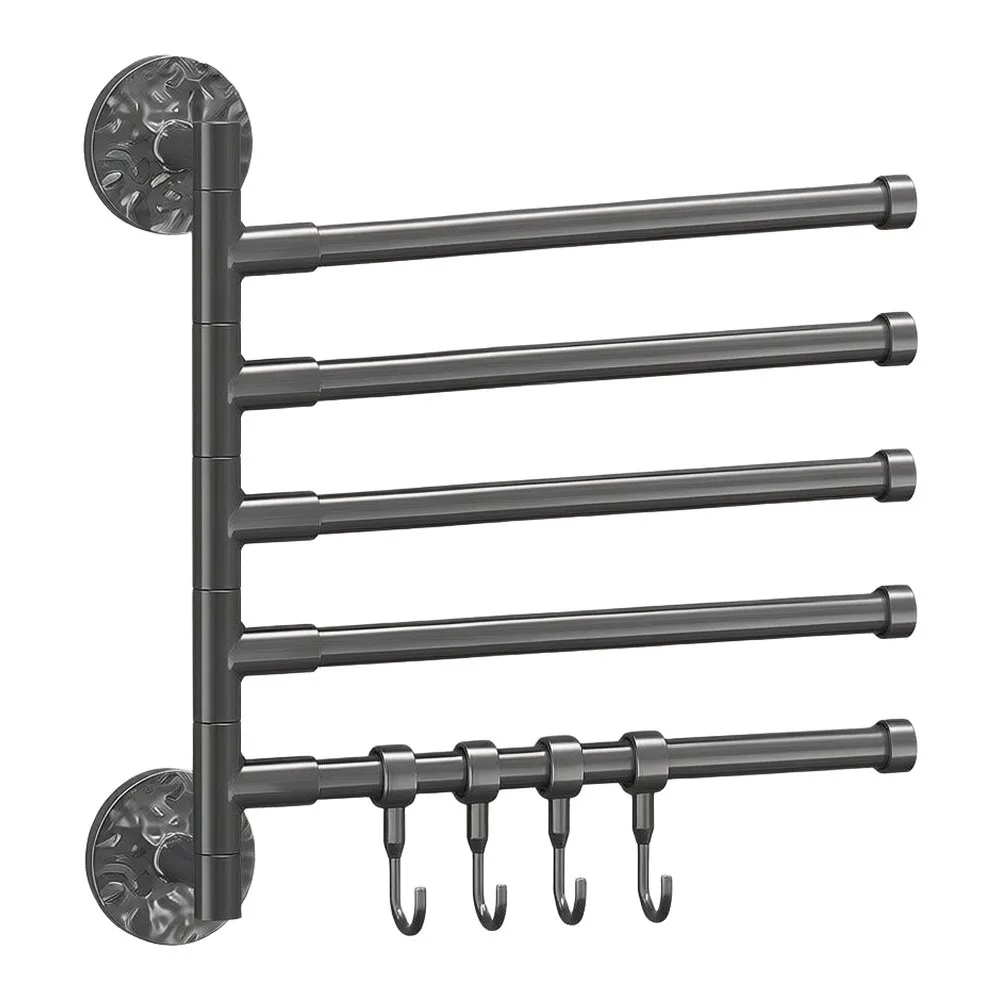 Swivel Towel Rack 16 Inch for Adjustable Height Rotation for Efficient Towel Drying in Humid Bathrooms and Kitchens