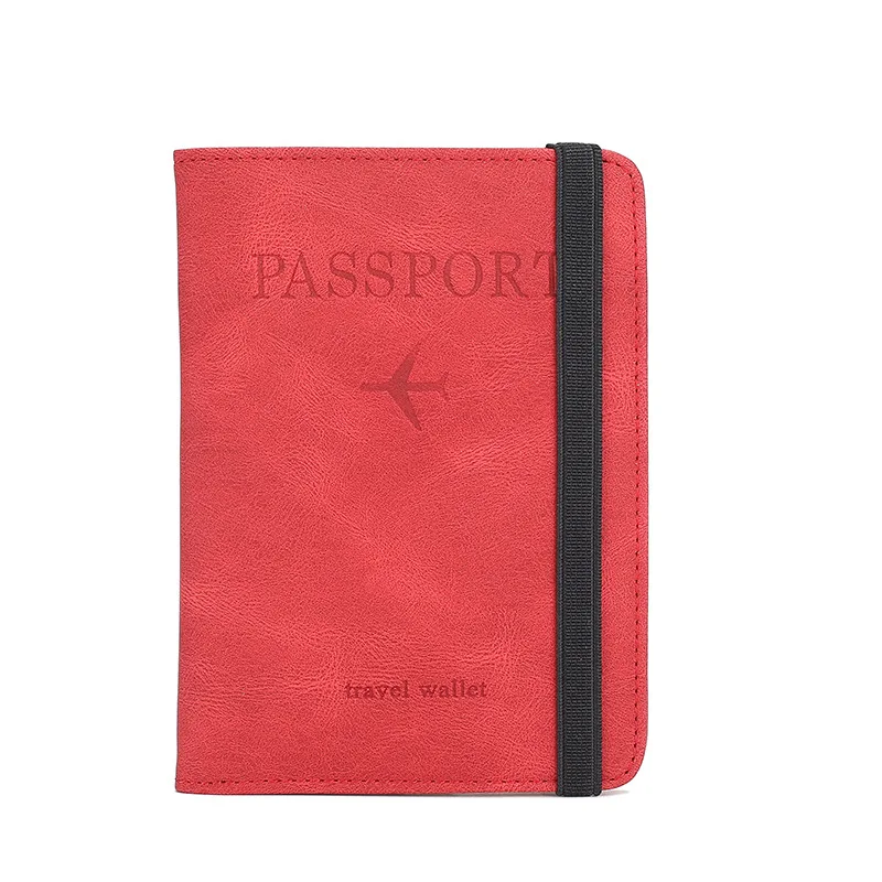 2024 RFID Blocking Passport Bag, PU Leather Case Simple Fashionable Multi-functional Document Bag, Passport Holder Travel Wallet