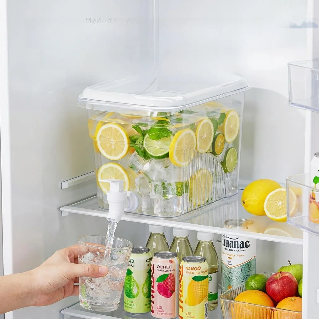 

Large Capacity Refrigerated Water Bottle for Outdoor Parties Beverage Bucket with Tap for Fruit Tea Cold Soaking Home Use