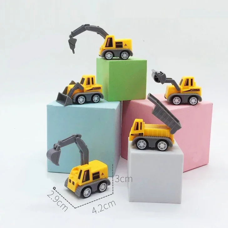 1pc Ouder-kind constructiespeelgoed Mini Pull Back Digger Veilig ontwerp HandsOn Training Verjaardagsfeestje Essentieel