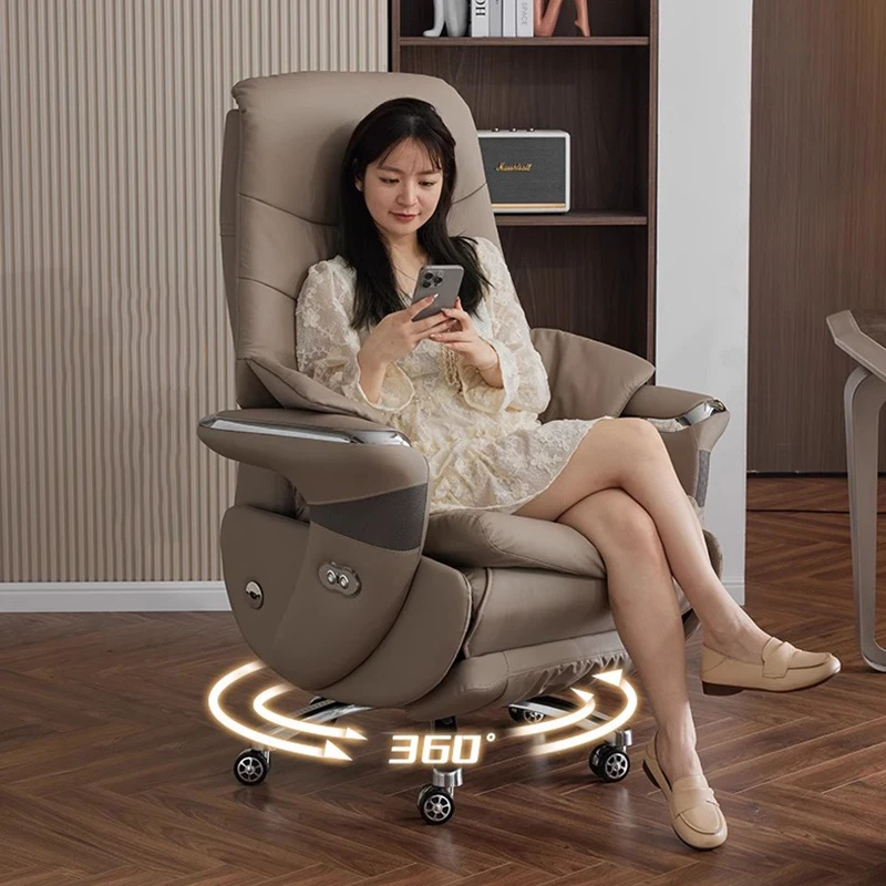 Conferência estudo cadeira de escritório couro designer reclinável cadeira de escritório móvel luxo nordic encosto taburete móveis na moda