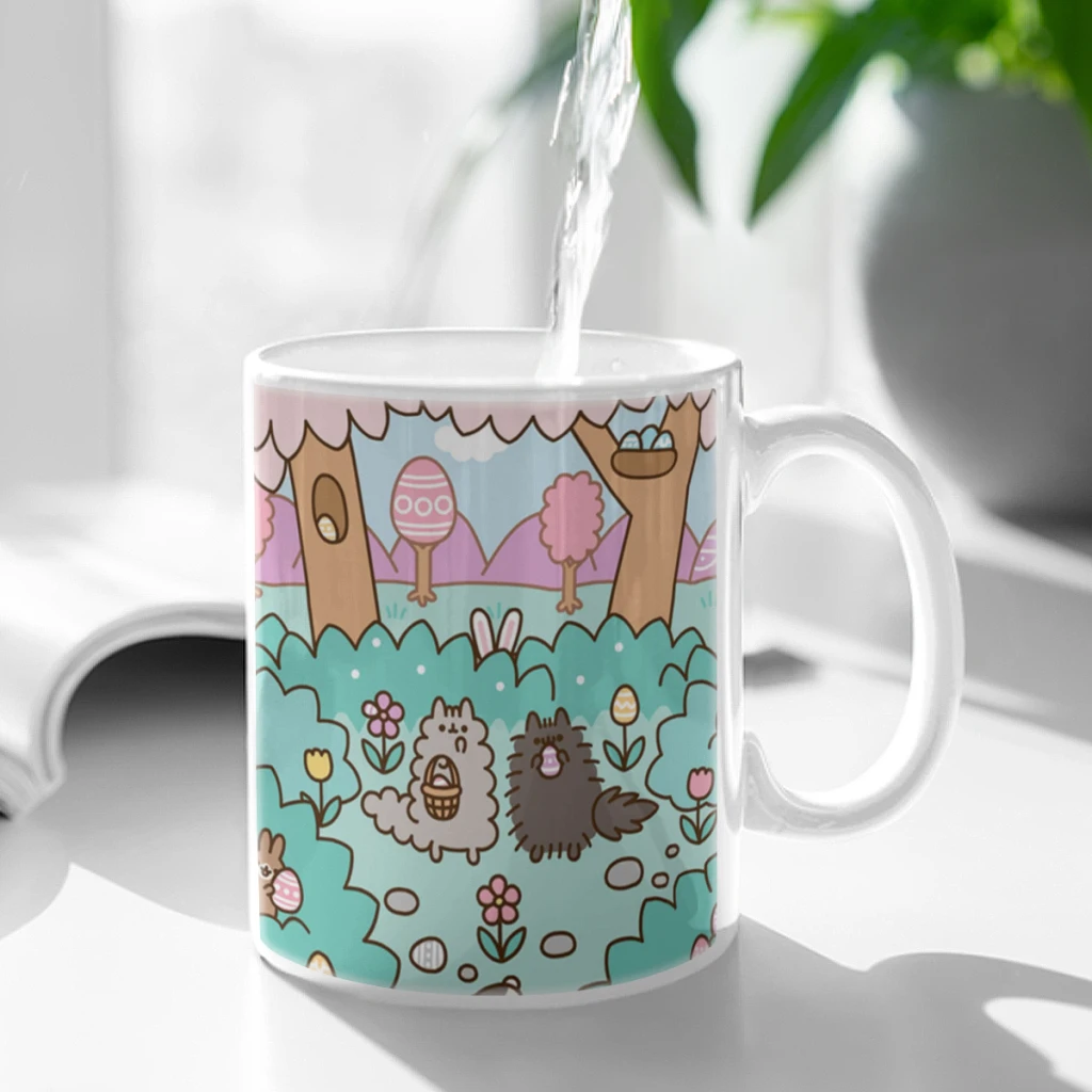 Kawaii-Chubby-Cat-11oz Afternoon Tea Mug Multifunctional Ceramic Coffee Mug Porcelain Coffee Cup Drinking Cup For Home Office