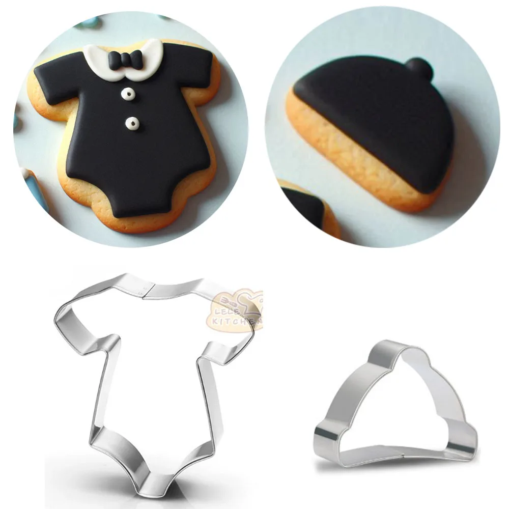 

1pcs patisserie reposteria Baby Onesie Romper Hat Cookie Cutter Fondant Cake Decor Tools Plaste Cupcake Chocolate Biscuit Mold