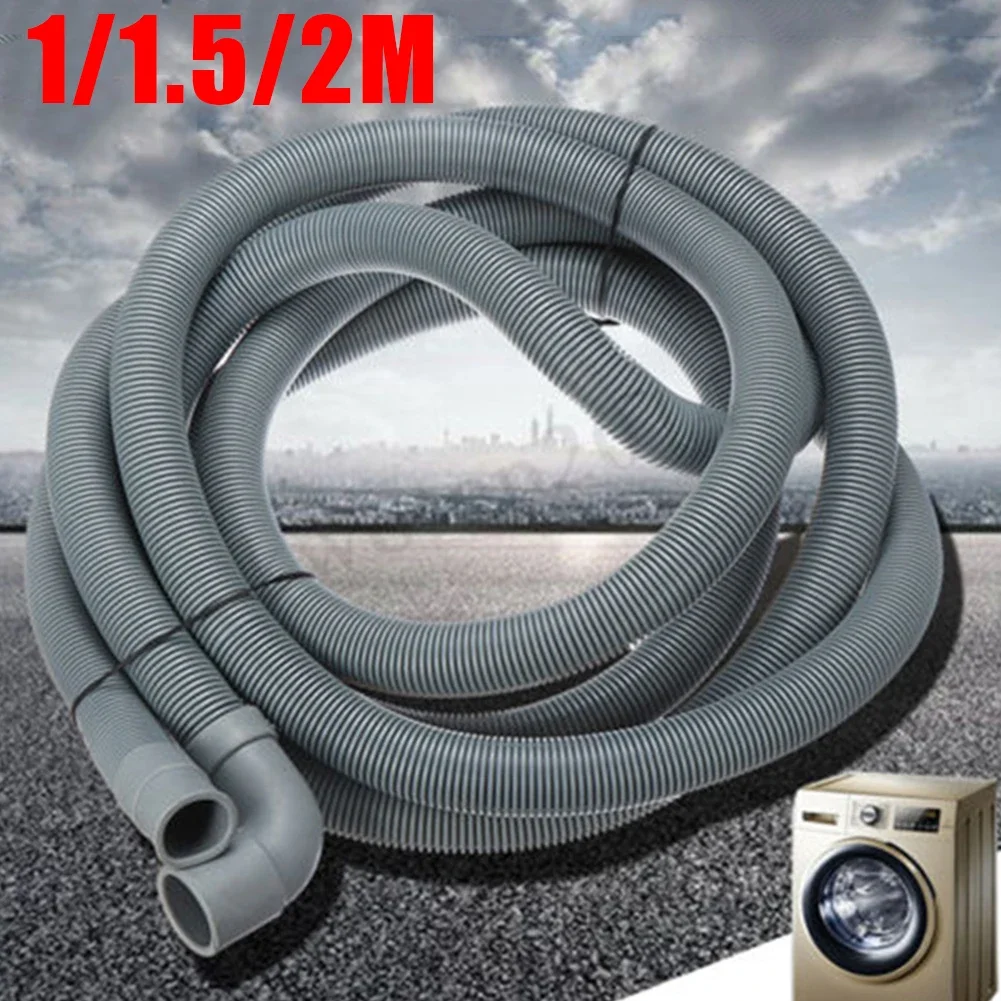 1/1.5/2M Extension Pipe Flexible Wash Machine Dishwasher Drain Outlet Hose Bathroom Kitchen Outlet Water Extension Soft Tube