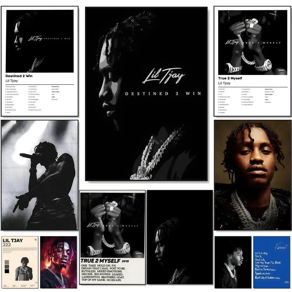 L-L-Lil T-T-Tjay D-Destined 2 Win ملصق جمالي أنيمي جدار طباعة قابل للإزالة الذاتي عصا قماش ملصق لجميع الأماكن