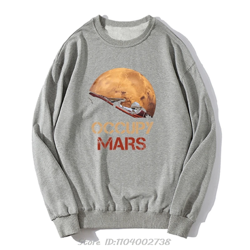 Occupy Mars Hoodie Spacex Starman Sweatshirt Men Elon Musk Falcon Heavy 9 Clothing Novelty Men Cotton Harajuku Streetwear