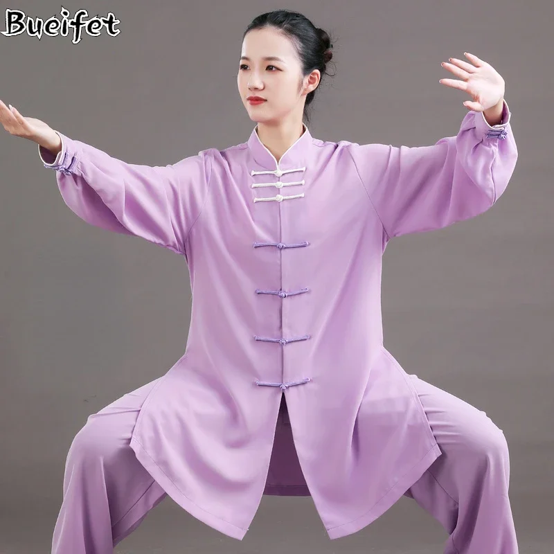 Tai Chi Uniform High Quality Wushu Kung Fu Clothing Female Martial Arts Uniform Wing Chun Jacket Pants Tai Chi Exercise Clothing