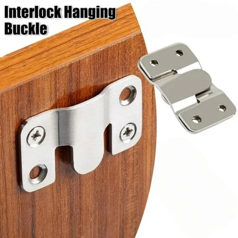 1/5Pair Multifunctional Stainless Steel Interlock Hanging Buckle Embedded Wall Mounted Bracket Furniture Connection Fixing Parts