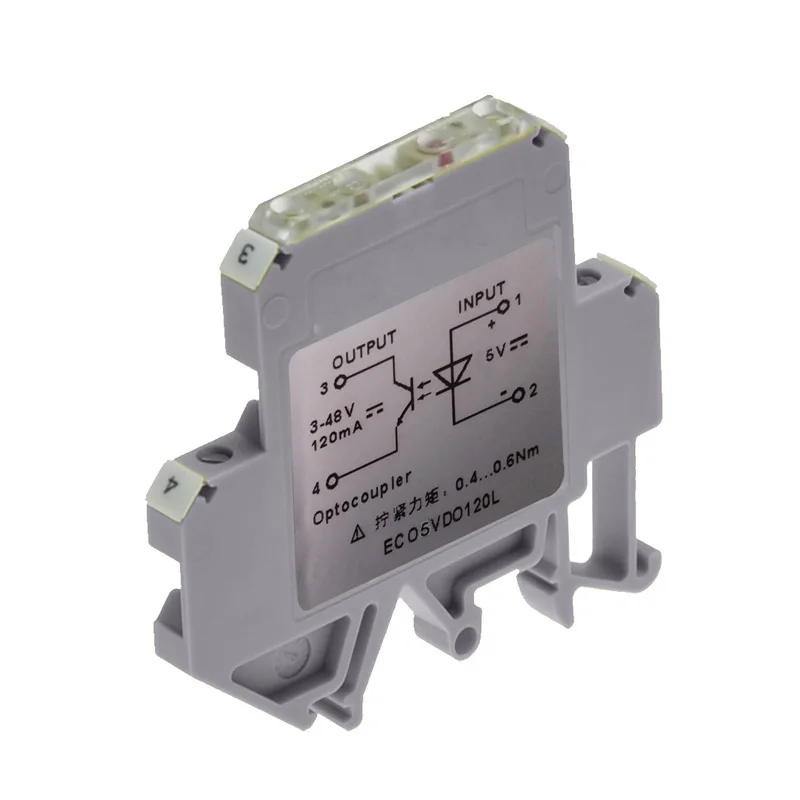 Optocoupler Module 6mm Ultra-thin Rail Installation 5V/DC Input 5-48V/DC Output NPN Type