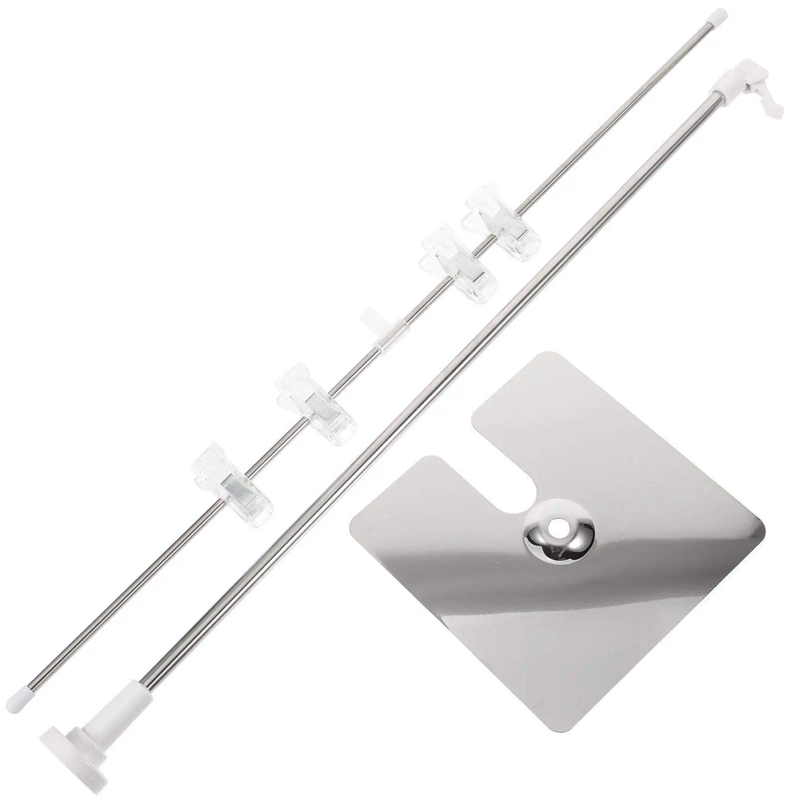 

Adjustable T-Shaped Stainless Steel Poster Stand Height Adjustable Advertising Display Rack Desktop Sign Holder Multipurpose