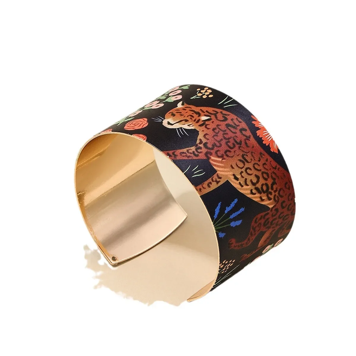 Bracelet For Women Metal Flower Animal Flower Leopard Cuff Bangle Holiday Party Gift Fashion Jewelry B059