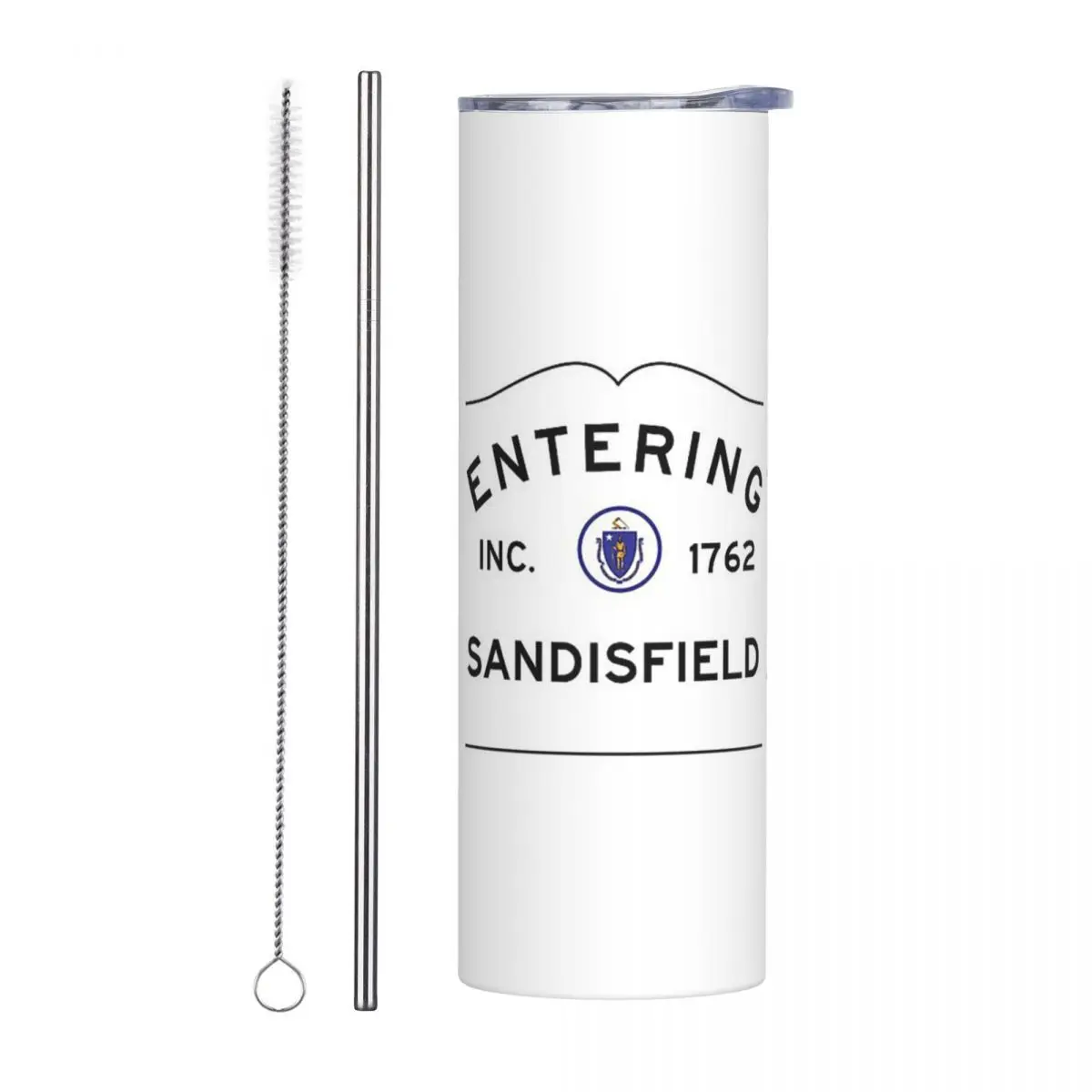 Entering Sandisfield Massachusetts Stainless Steel Tumbler Vacuum Insulated Mugs Thermal Cold Bottle Straw With Lid 20oz