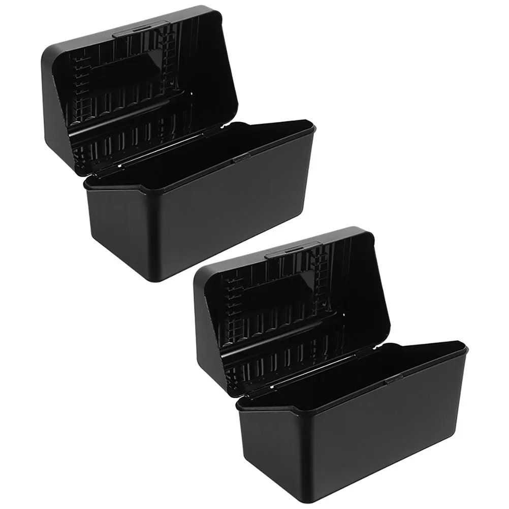 

2Pcs Business Holder Large Capacity Storage Case PP Material Client Record Card Box Suitable for Office Notebook