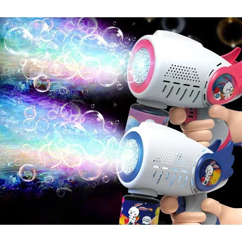 Cartoon Shape Bubble Gun for Kids Sopro automático Máquina de bolhas portátil Arma de bolhas elétrica Brinquedos de banho de praia de verão Brinquedos ao ar livre