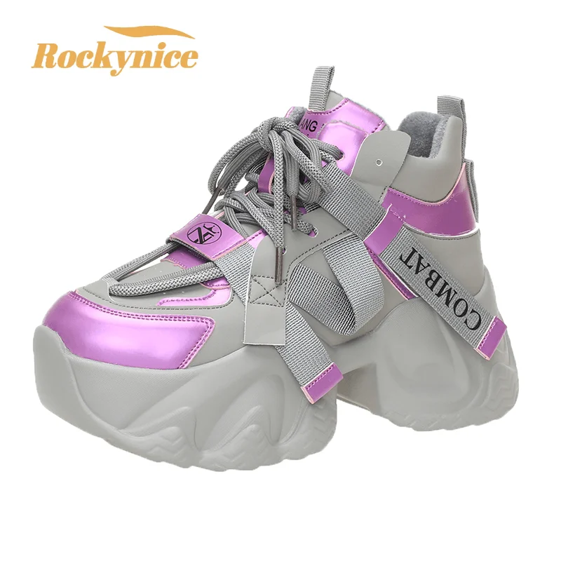 

Women Winter Warm Leather Chunky Sneakers 2023 Hidden Heels Casual Sports Dad Shoes 8CM Thick Sole Platform Snow Fur Shoes Woman