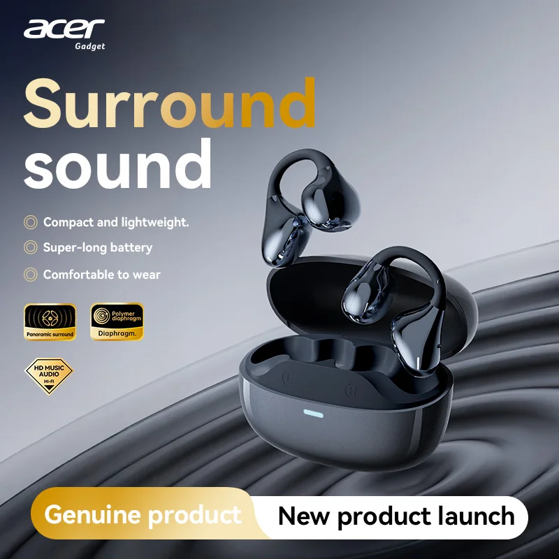 

Игровые TWS-наушники Acer OHR629 с Bluetooth 5.3, низкой задержкой, 5.6 часов автономной работы, микрофоном ENC, беспроводная гарнитура для геймеров