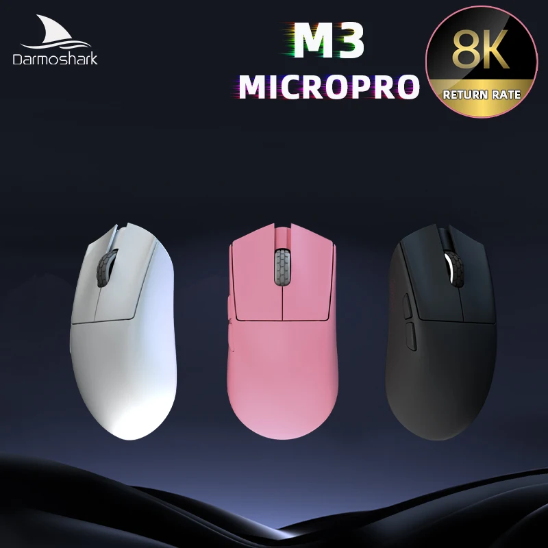 

Darmoshark Mini M3MICROPRO 8K E-sports Wireless Bluetooth Gaming Mouse PAM950 N52840 26K DPI Optical Mice For Computer Laptop PC