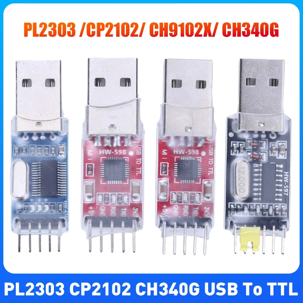 USB To TTL Board TTL PL2303 CP2102 CH340G USB To UART TTL Module 5/3.3V 5 PIN TTL Serial Module RS232 TTL Controller for Arduino