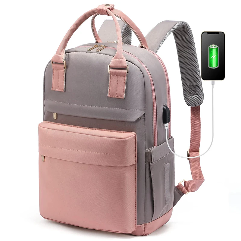 

Fashion New Women's Fashion Backpack Large Capacity USB Laptop Backpacks Portable Travel Bag Schoolbag Dropshipping Package Case