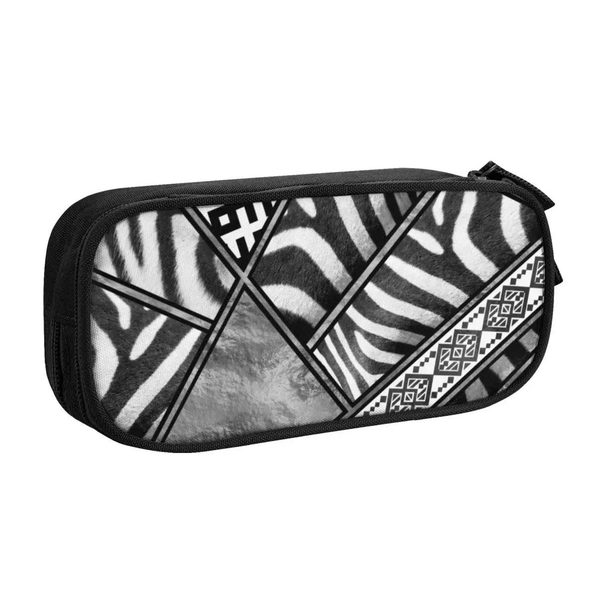 Custom Korean Zebra Fur Skin Pencil Cases for Animal Leather Texture Large Capacity Pen Bag Box School Supplies