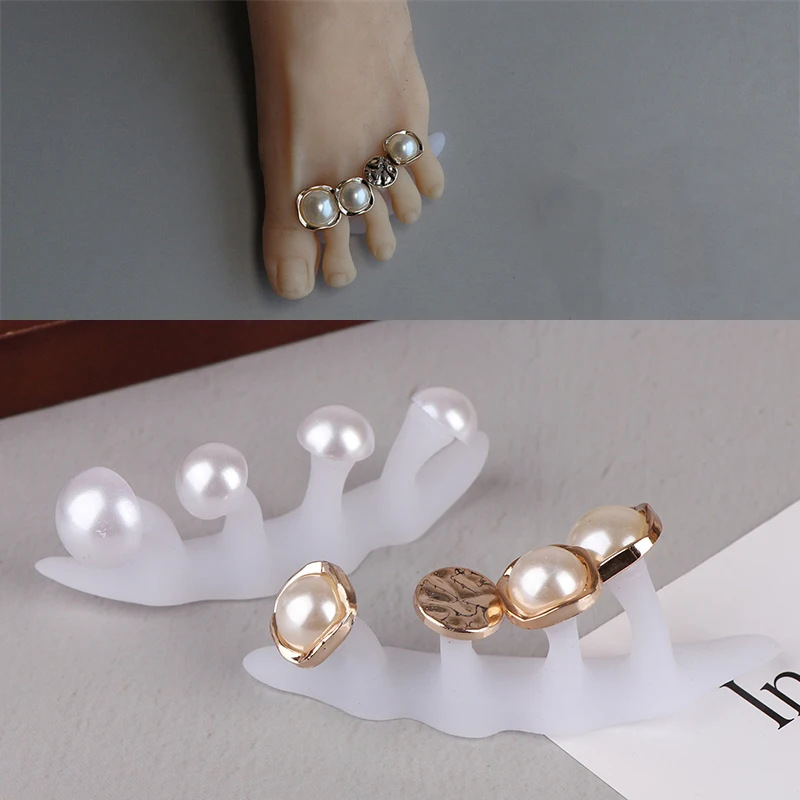 لينة سيليكون مربع اللؤلؤ تصميم فاصل أصابع القدم للباديكير القدم إصبع الفاصل مرنة إصبع القدم أداة فصل #2