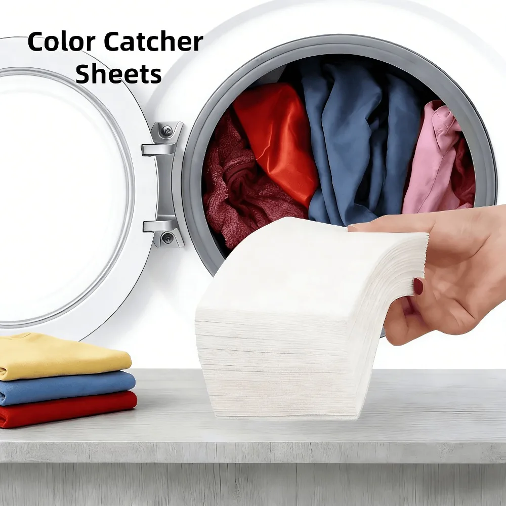 Color Catcher Sheets Anti Color Run Laundry Sheets Strong Absorption Honeycomb Disposable Mixed Washing Prevent Clothes Staining