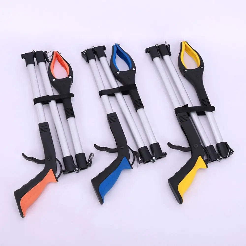 Easy To Hold Foldable Litter Picker Collapsible Wide Claw Mouth Garbage Grabber with Long Handled Safe Trash Reacher Picker