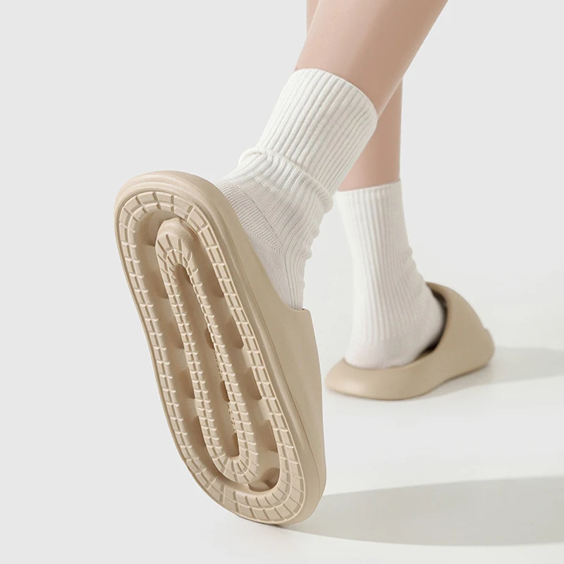 

Women Home Slippers Open Toe Quick Drying Shoes Minimalist Indoor Slipper Couples Soft Solid Color Non Slip Bath Shoes Slides