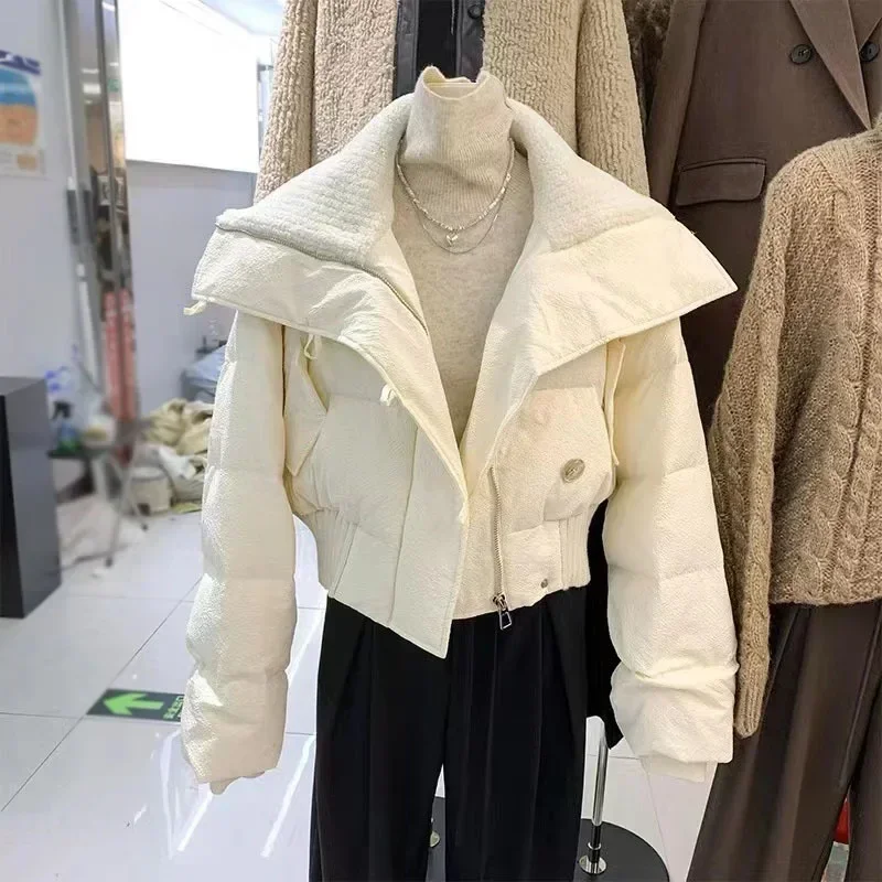 2023 New Women\'s Cotton Korean Edition Versatile Trend Coat Short Loose Thickened Coat