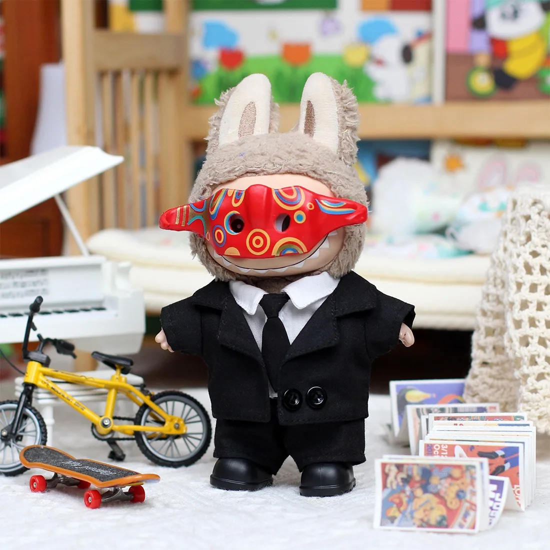 

Labubu Clothes Suit, Gentlemen 6-piece Set with Mask Dressing (no Dolls)labubu accessoires