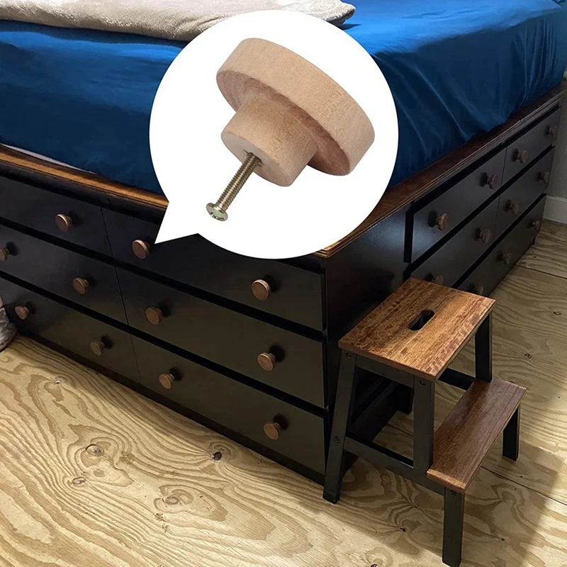 Round Unfinished Wood Drawer Knobs Dia Wood Furniture Cabinet Dresser Pulls