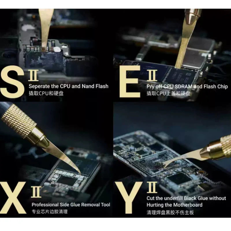 Pure manual polishing and glue removal four in one blade IC chip glue removal blade mobile phone repair edge glue knife