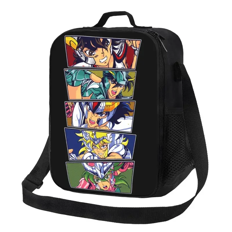 

Saint Seiya Thermal Insulated Lunch Bag Knights Of The Zodiac Cartoon Manga Lunch Tote School Children Storage Bento Food Box