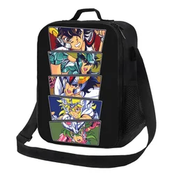 Saint Seiya Thermal Insulated Lunch Bag Knights Of The Zodiac Cartoon Manga Lunch Tote School Children Storage Bento Food Box