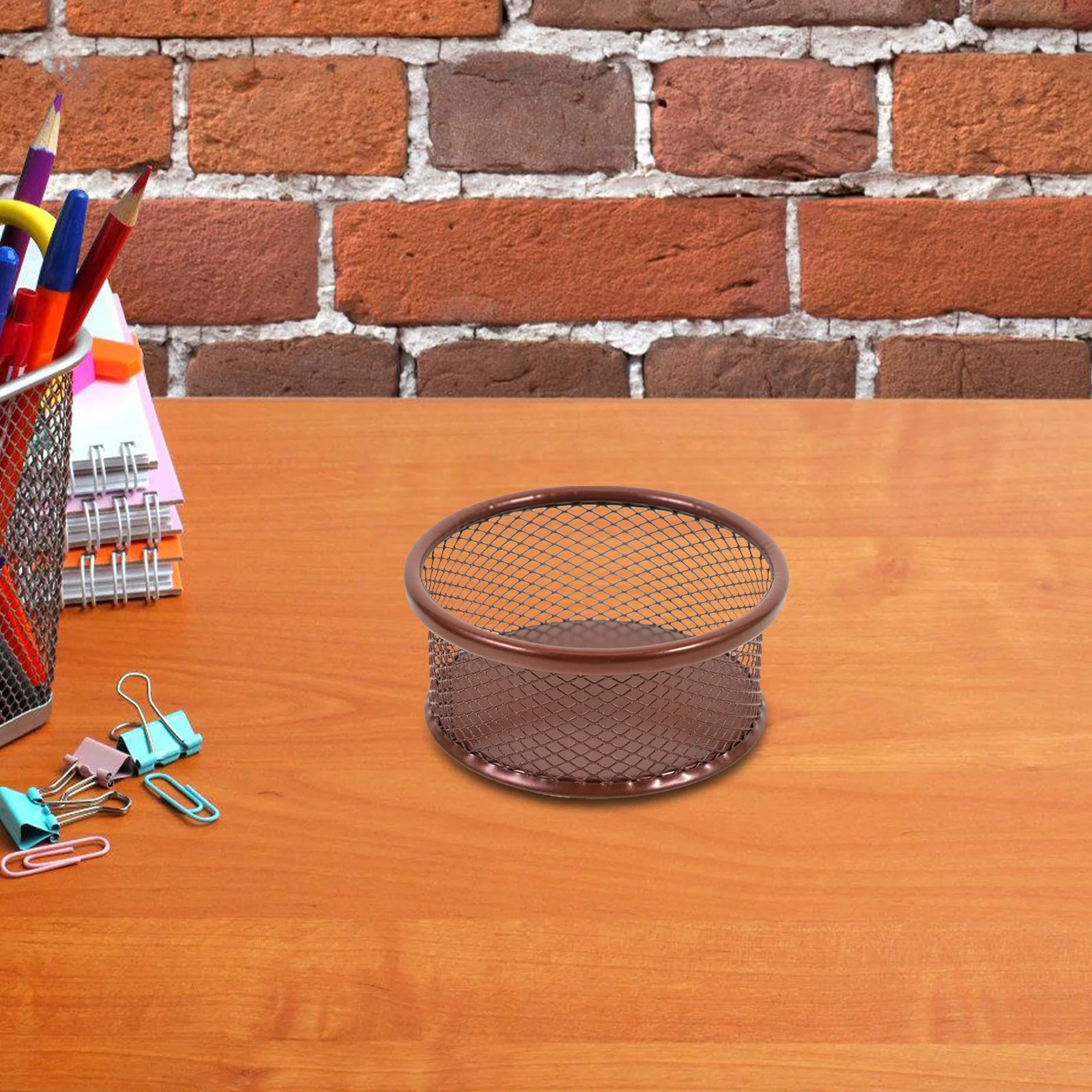 4pcs Metal Paper Clip Holder For Desk Mesh Storage Box Office Home Desktop Organizer Small Stationery Supplies