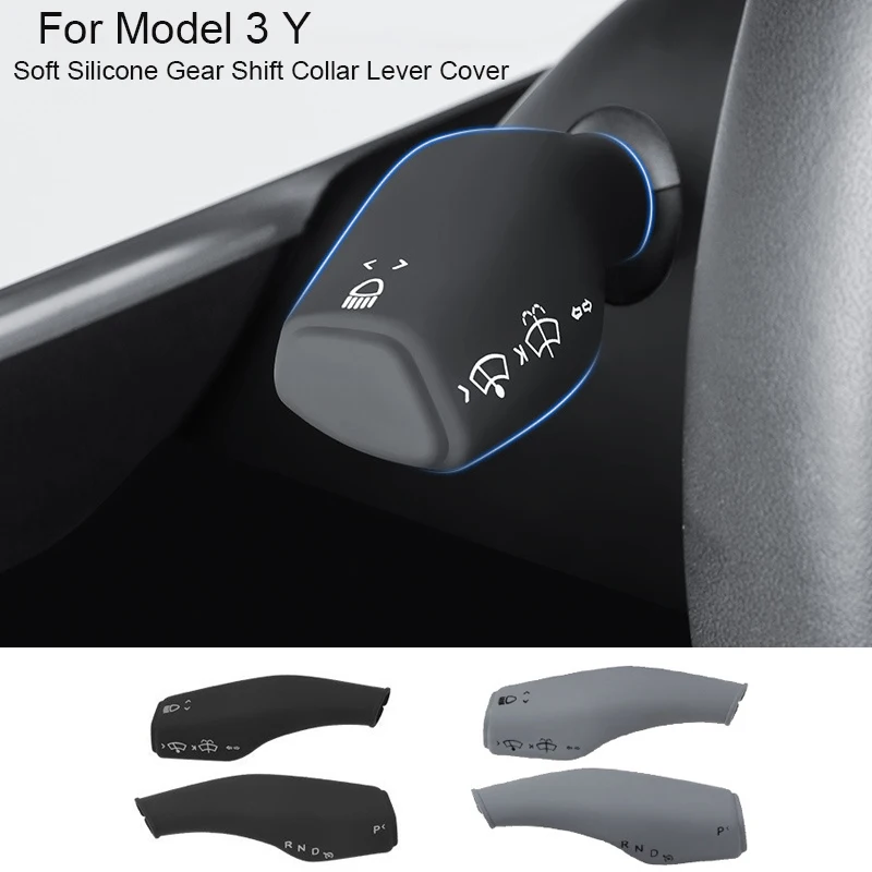 For Tesla Model 3/Y Gear Lever Sleeve Interior Remodel Patch Model 3 Car Silicone Black Red White Column Shift Protection Cove