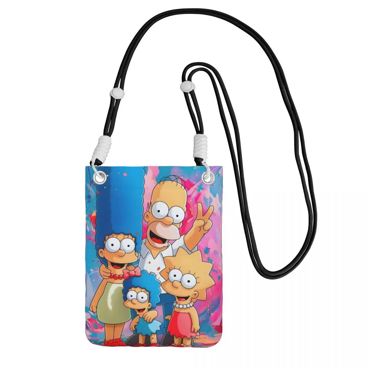 

Custom Simpsons Mobile Phone Bag for Women Men Animated Sitcom Shoulder Crossbody Bag Lipstick Bag Mini Shoulder Purse Wallet