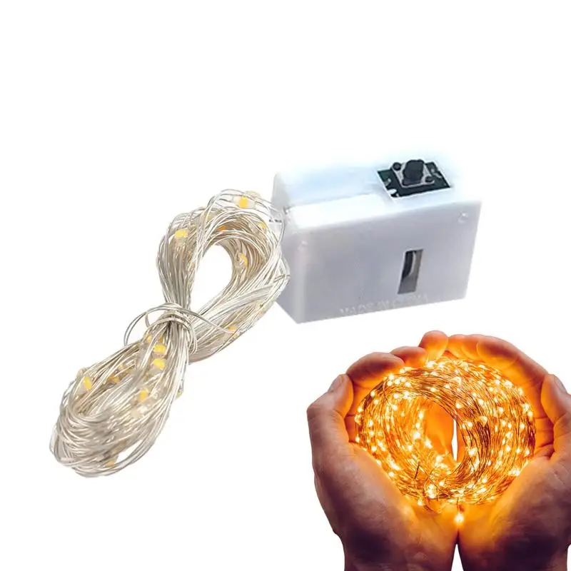 Guirnalda de luces LED de 2/3 M, Mini guirnalda de luces navideñas con alambre de cobre, lámpara de noche impermeable para boda, guirnalda de Navidad para fiesta