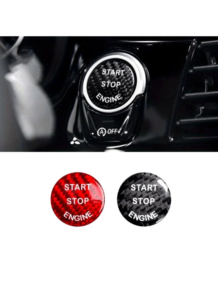 Couvercle de bouton de commutation d'allumage de voiture en Fiber de carbone-conception de protection avec un aspect élégant du bouton de démarragePVCbouton de démarrage décoratif