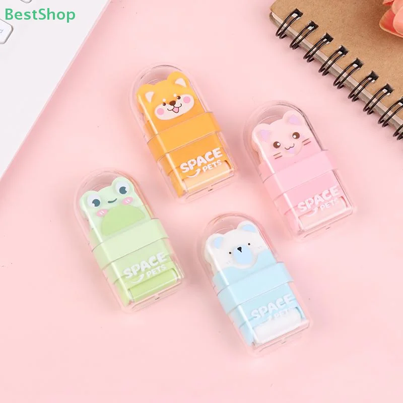 2Pcs/Set Roller Eraser Animal Shaped Eraser Clean Few Shavings Cute Cartoon Eraser