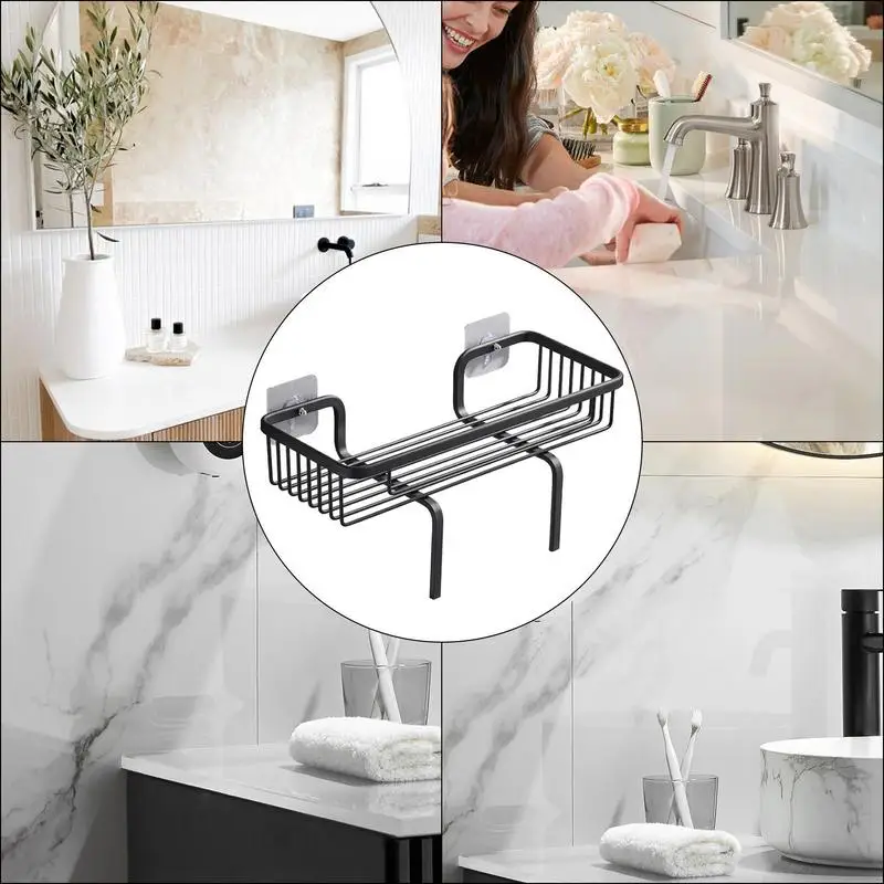 Bathroom Shelf Kitchen Storage Organizer Aluminum Alloy Shampoo Rack Shower Shelf Bathroom Accessories punch free bathroom Shelf