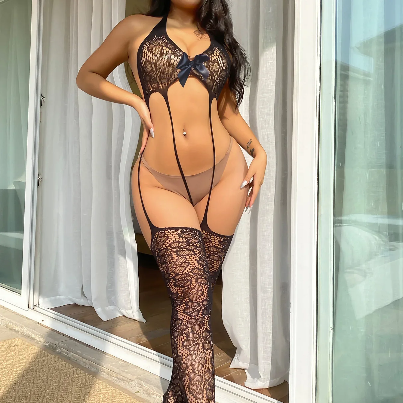 

Lure Adult Large Xxxl Dresses Sexy Lingerie Hot Perspective Clothes Jumpsuit Body Stocking Women's Womens Clothing Hollow Held