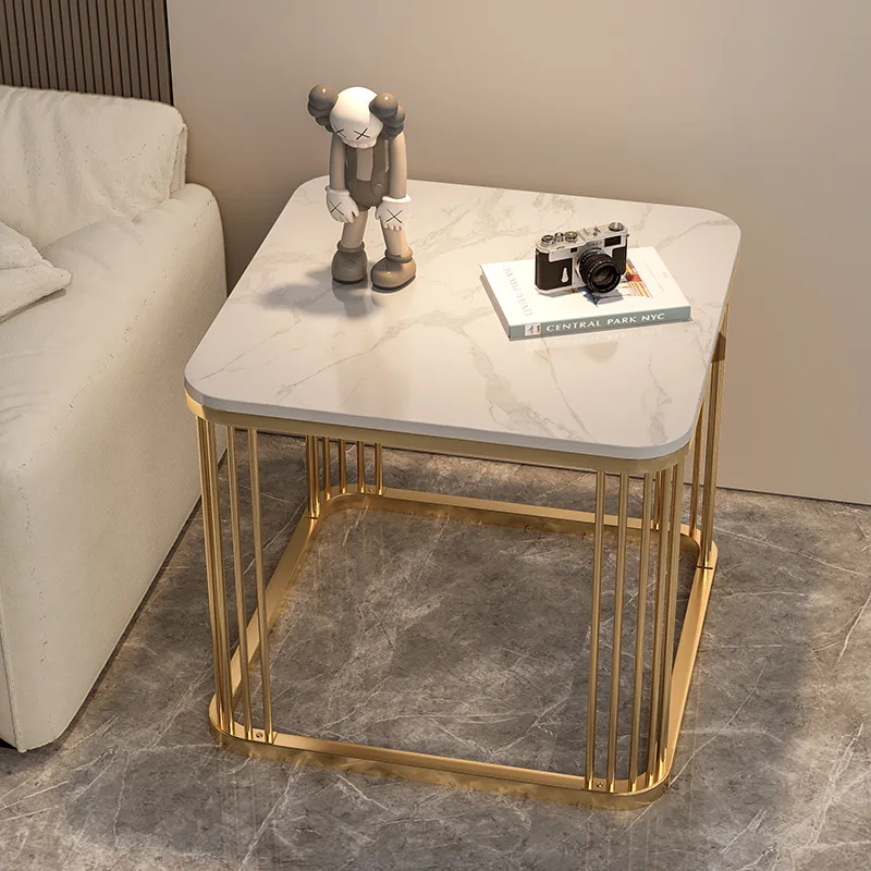 

Rock slab edge few small square table rental house living room sofa marble side cabinet tea table balcony small coffee table