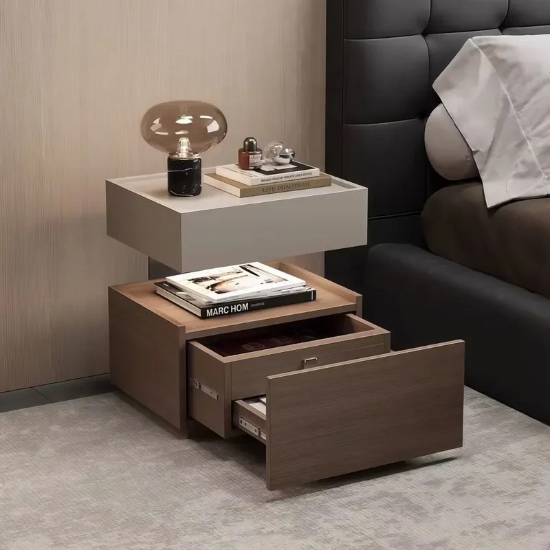 Haven New Italian Minimalist Hidden Drawer Nightstand Suspended Storage Bedside Cabinet with Secret Compartment Locker Modern